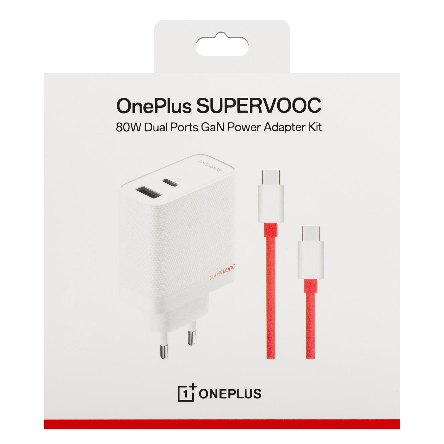 Punjač za mrežu s USB-C kabelom OnePlus, 80W, 7.3A, 1 x USB-A - 1 x USB-C, Bijeli 5461100597