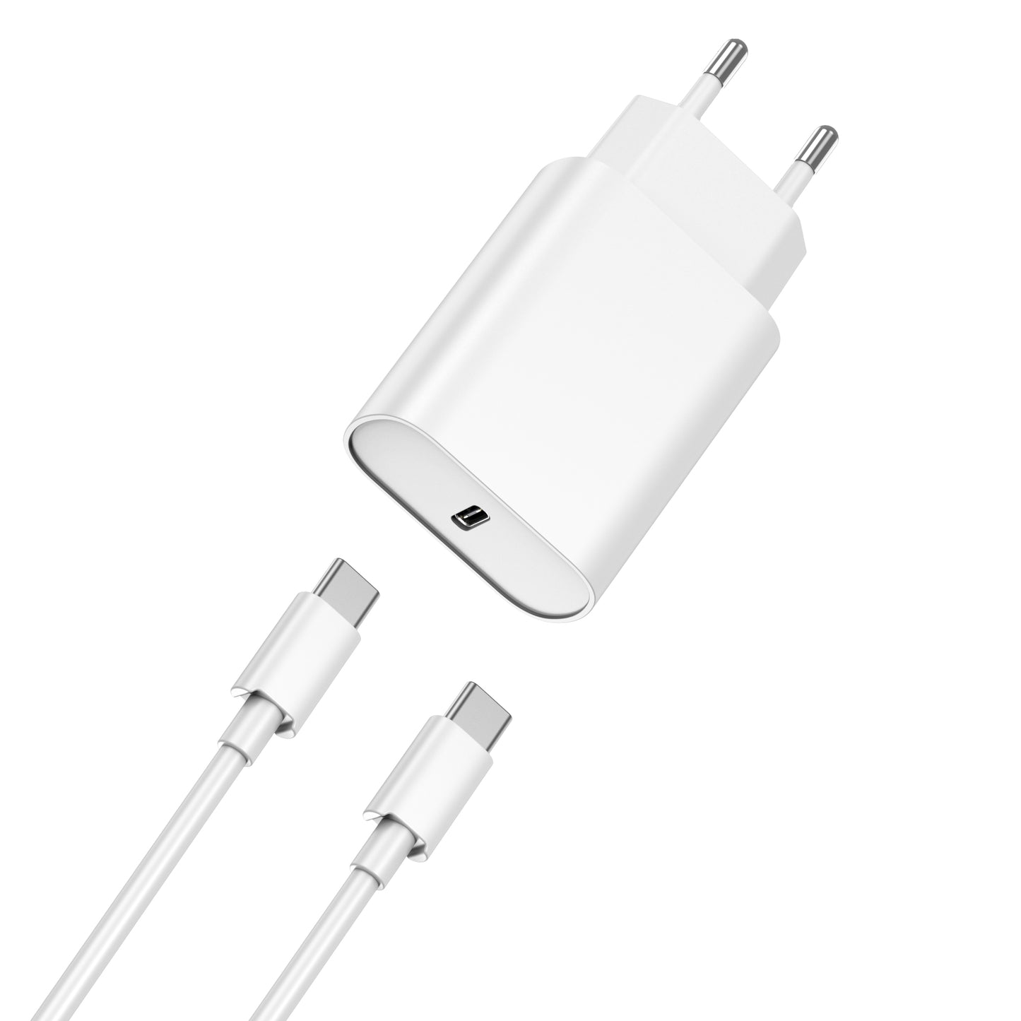 Punjač za mrežu s USB-C kabelom WiWu Wi-U001, 20W, 3A, 1 x USB-C, Bijeli