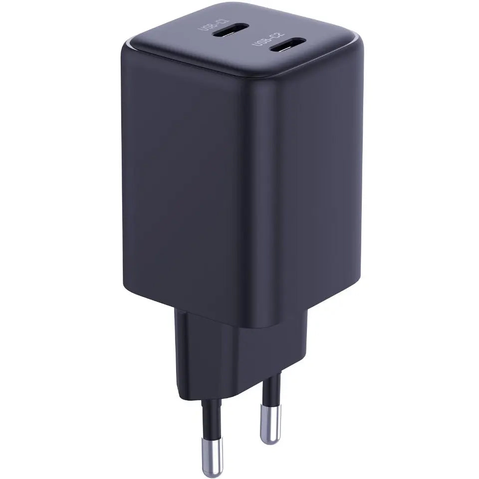 Mrežni punjač s USB-C kabelom 3MK HyperCharger, 45W, 3A, 2 x USB-C, crni