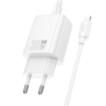 Mrežni punjač s Lightning kabelom HOCO N62, 30W, 3A, 1 x USB-C, Bijeli