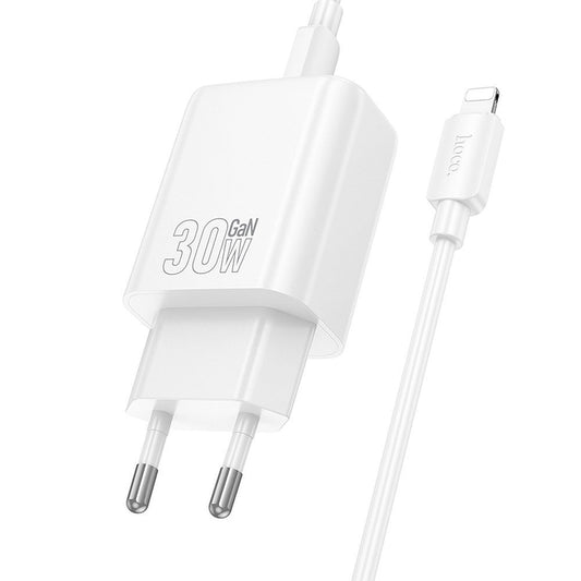 Mrežni punjač s Lightning kabelom HOCO N62, 30W, 3A, 1 x USB-C, Bijeli