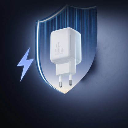 Mrežni punjač s USB-C kabelom Joyroom JR-TCL05, 45W, 3A, 2 x USB-C, Bijeli