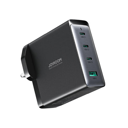 Mrežni punjač s USB-C kabelom Joyroom JR-TCG05UK, 140W, 5A, 1 x USB-A - 3 x USB-C, UK, Crni