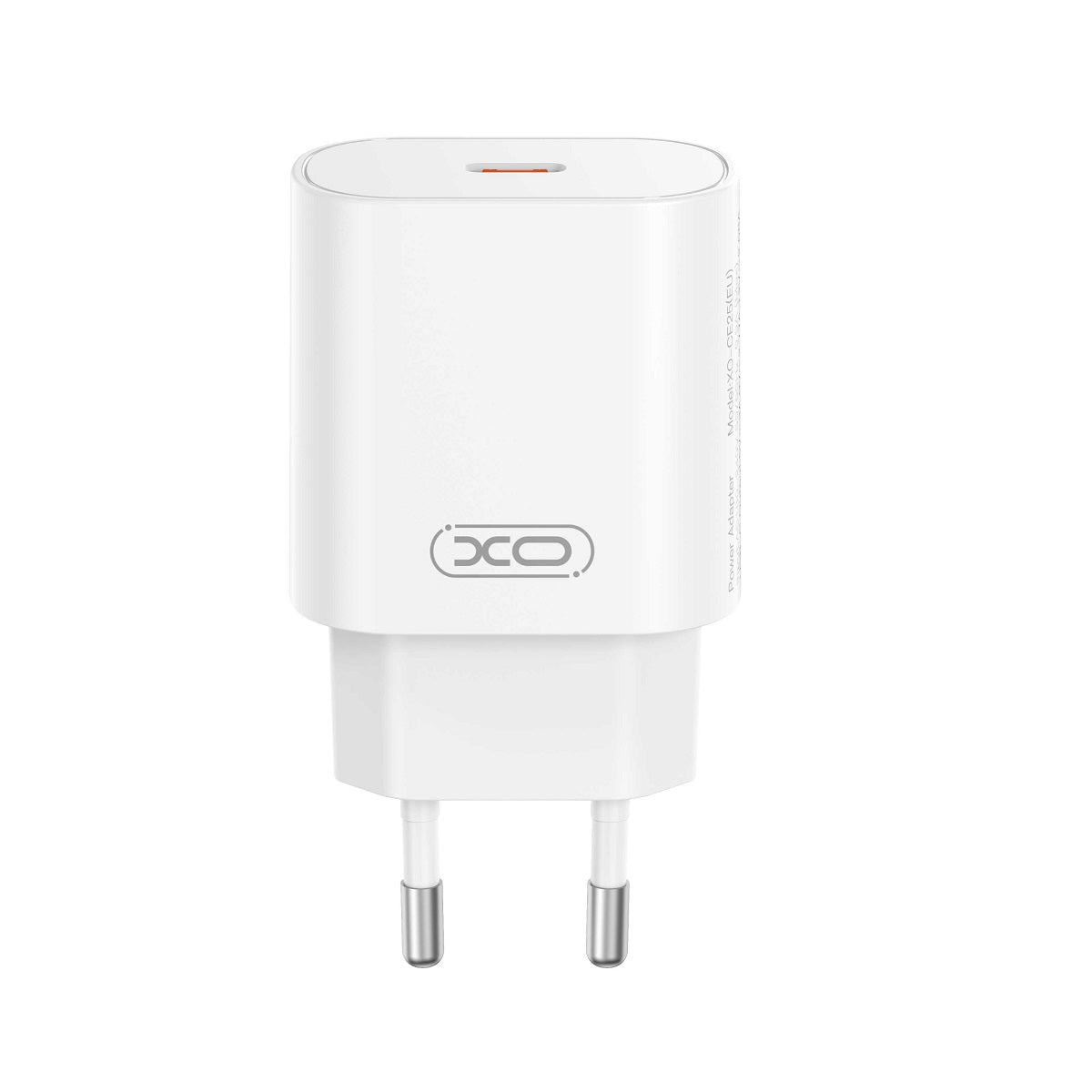 Mrežni punjač s USB-C kabelom XO Design CE25, 25W, 3A, 1 x USB-C, Bijeli
