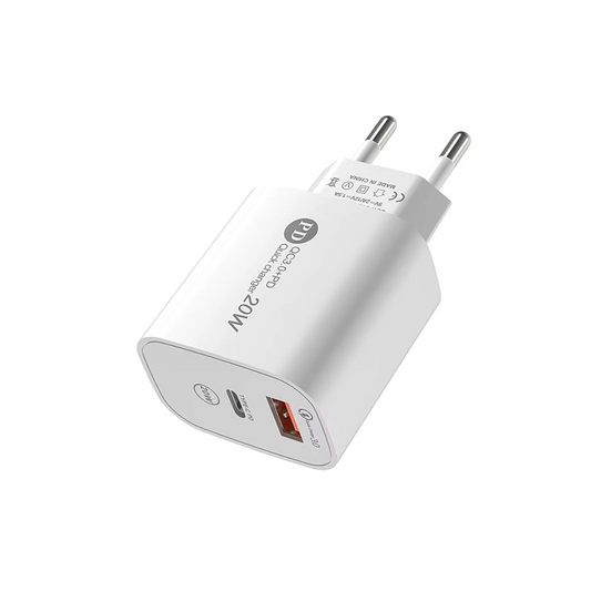 Mrežni punjač s USB-C kabelom A6MaxL, 20W, 3A, 1 x USB-A - 1 x USB-C, Bijeli