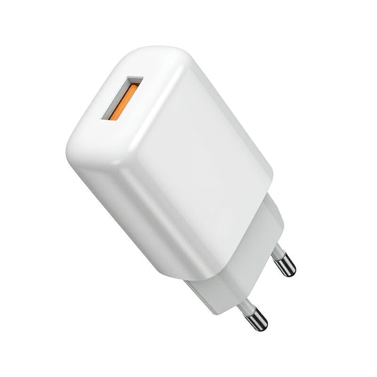 Punjač za mrežu s Lightning kabelom Prestico F9S, 12W, 2.4A, 1 x USB-A, Bijeli
