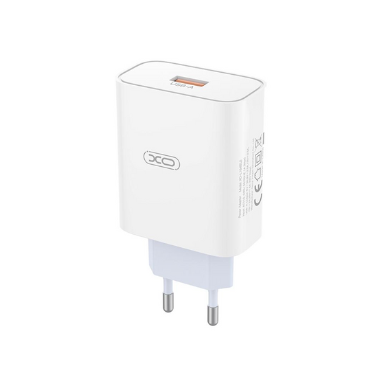 Punjač za mrežu s USB-C kabelom XO Design L164, 30W, 1 x USB-A, Bijeli