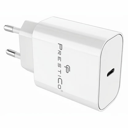 Mrežni punjač s USB-C kabelom Prestico F15S-C, 30W, 3A, 1 x USB-C, Bijeli