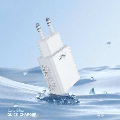 Punjač za mrežu s USB-C kabelom XO Design L127, 18W, 3A, 1 x USB-A, Bijeli