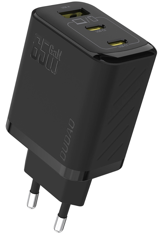 Mrežni punjač s USB-C kabelom Dudao A29C, 65W, 3.25A, 1 x USB-A - 2 x USB-C, Crni