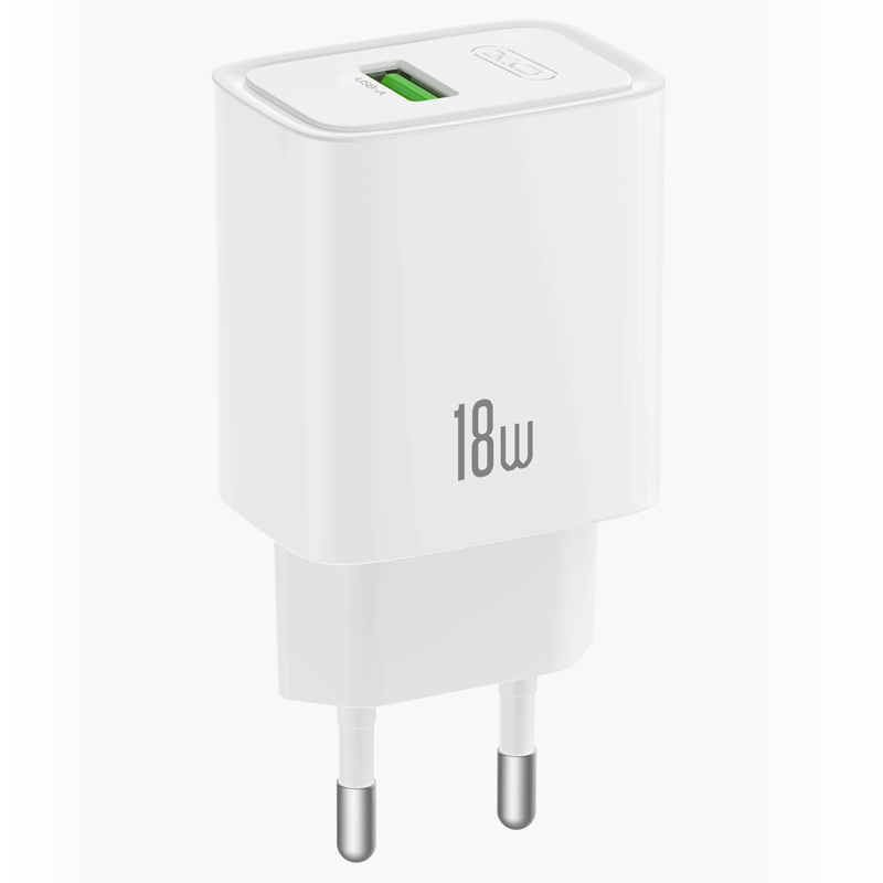Mrežni punjač s USB-C kabelom XO Design CE50, 18 W, 3 A, 1 x USB-A, bijeli