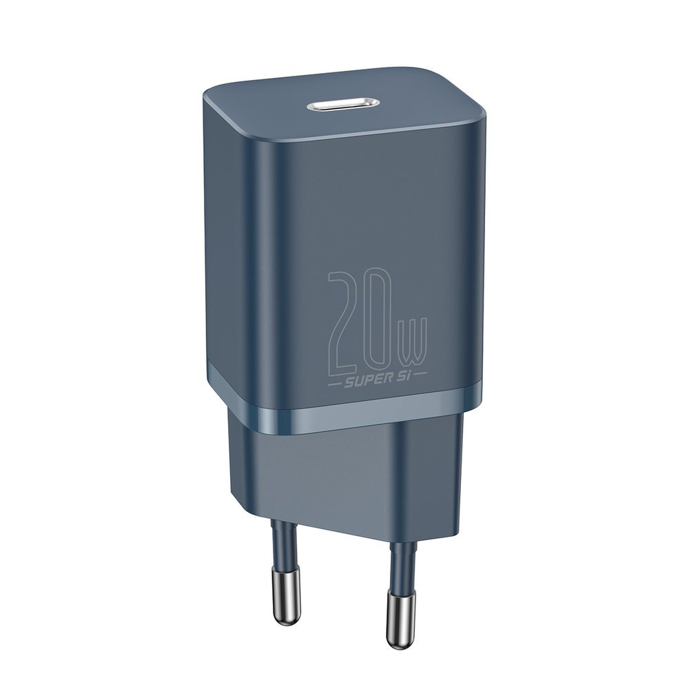 Punjač za mrežu s Lightning kabelom Baseus Super Si, 20W, 3A, 1 x USB-C, Plavi TZCCSUP-B03