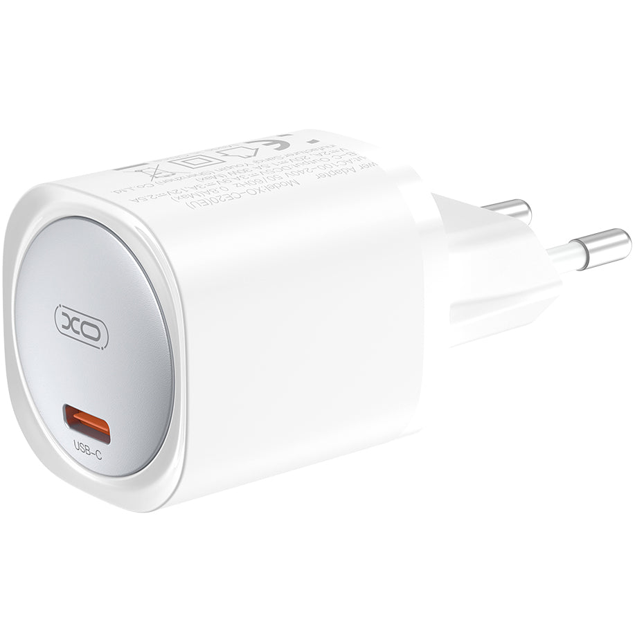 Punjač za mrežu s USB-C kabelom XO Design CE20, 30W, 3A, 1 x USB-C, Bijeli