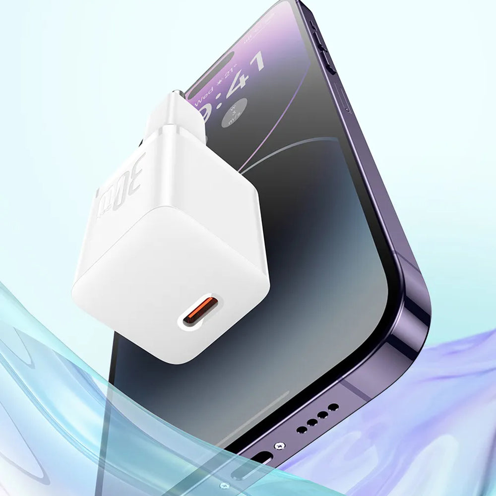 Mrežni punjač s USB-C kabelom Baseus GaN5S, 30W, 3A, 1 x USB-C, bijeli P10110902213-00