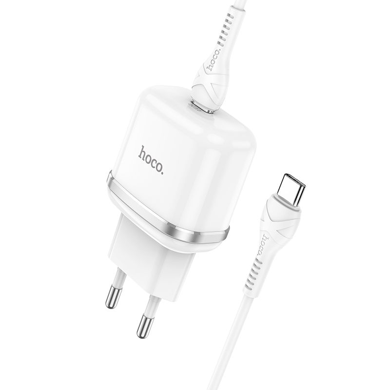Punjač za mrežu s USB-C kabelom HOCO Victorious N24, 20W, 3A, 1 x USB-C, bijeli
