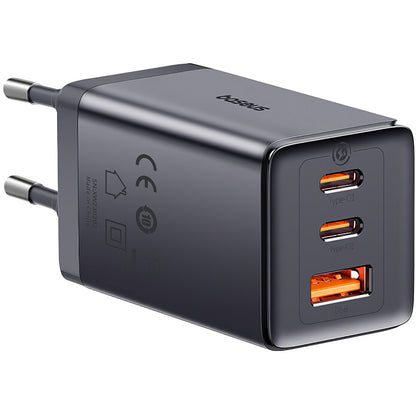 Punjač za mrežu s USB-C kabelom Baseus GaN5 Ultra, 65W, 3.25A, 1 x USB-A - 2 x USB-C, Sivi P10110812827-Z1