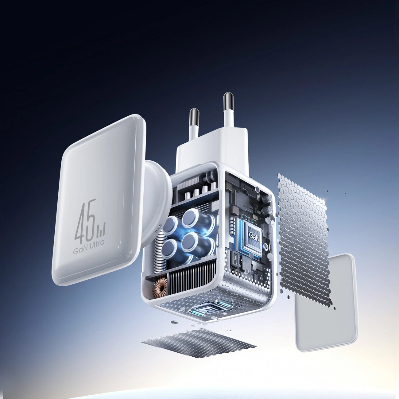 Mrežni punjač s USB-C kabelom Joyroom JR-TCL05, 45W, 3A, 2 x USB-C, Bijeli
