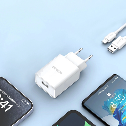Punjač za mrežu s USB-C kabelom Dudao A4EU, 10W, 2.1A, 1 x USB-A, Bijeli