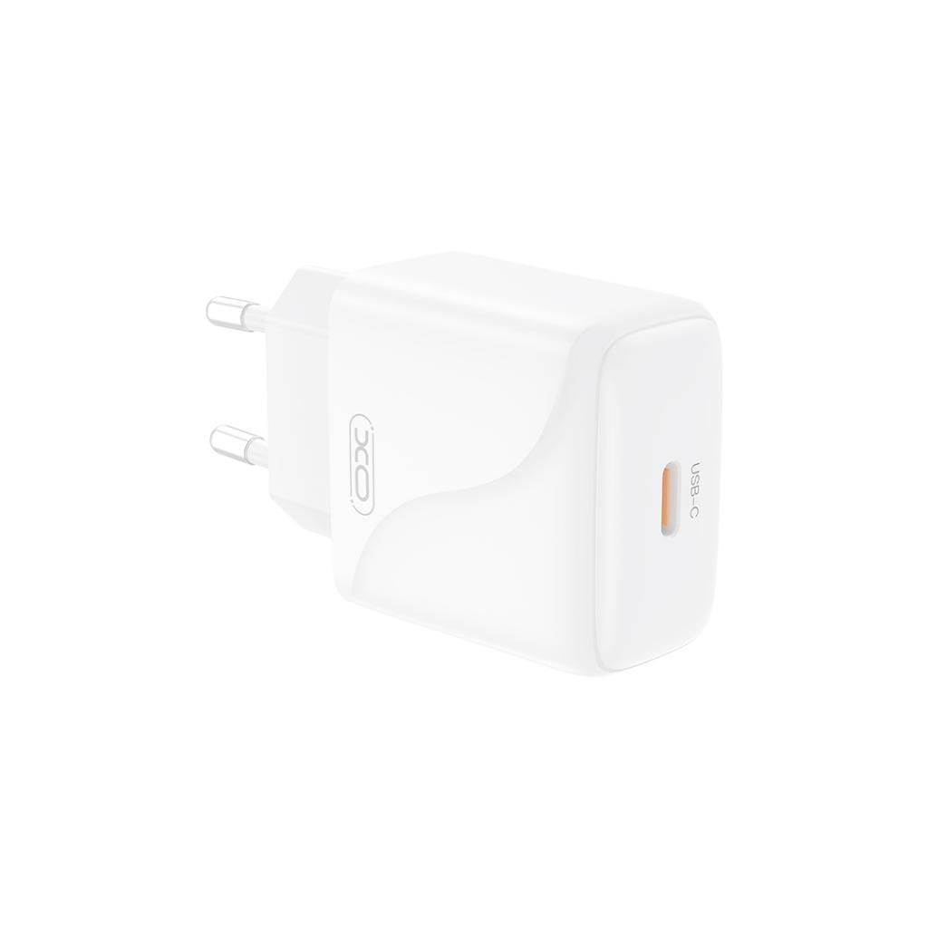 Punjač za mrežu s USB-C kabelom XO Design L141, 20W, 3A, 1 x USB-C, Bijeli