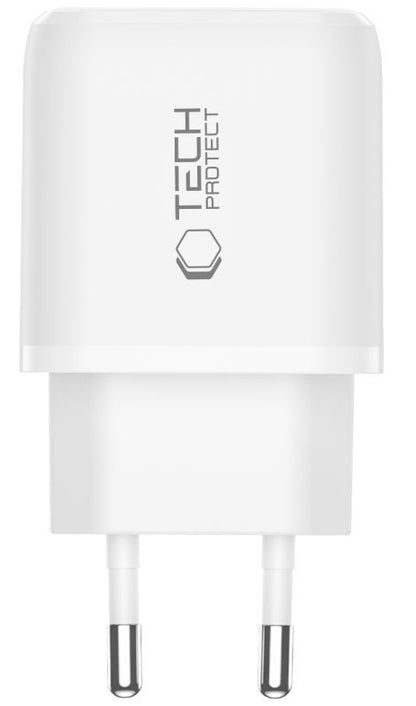 Punjač mreže s USB-C kabelom Tech-Protect NCA45W, 45W, 3A, 1 x USB-A - 1 x USB-C, Bijeli