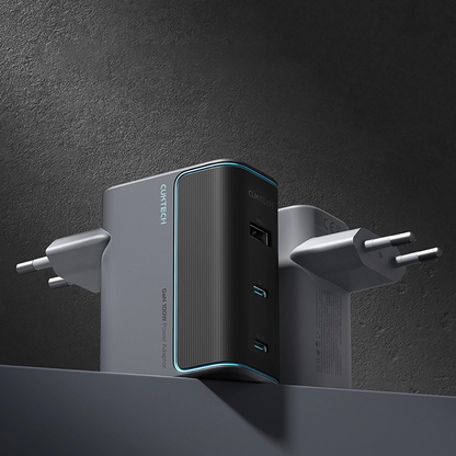Punjač za mrežu s USB-C kabelom Cuktech, 100W, 5A, 1 x USB-A - 2 x USB-C, Sivi CUKAD1003EUG