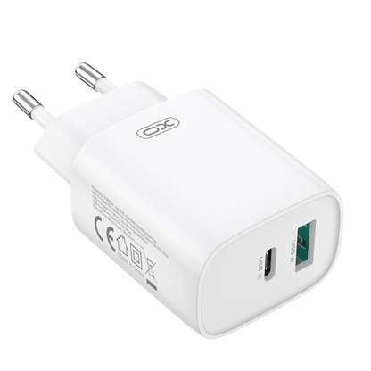 Punjač za mrežu s Lightning kabelom XO Design CE30, 30W, 3A, 1 x USB-A - 1 x USB-C, Bijeli