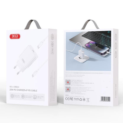 Mrežni punjač s Lightning kabelom XO Design L126, 20W, 3A, 1 x USB-C, Bijeli