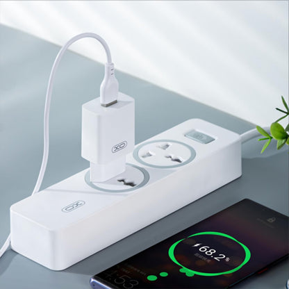 Punjač za mrežu s USB-C kabelom XO Design L99, 12W, 2.4A, 1 x USB-A, Bijela