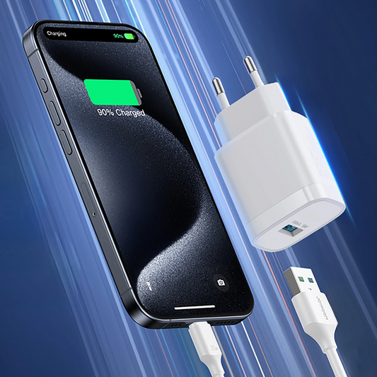 Punjač za mrežu s USB-C kabelom Joyroom JR-TF4, 18W, 3A, 1 x USB-A, Bijeli