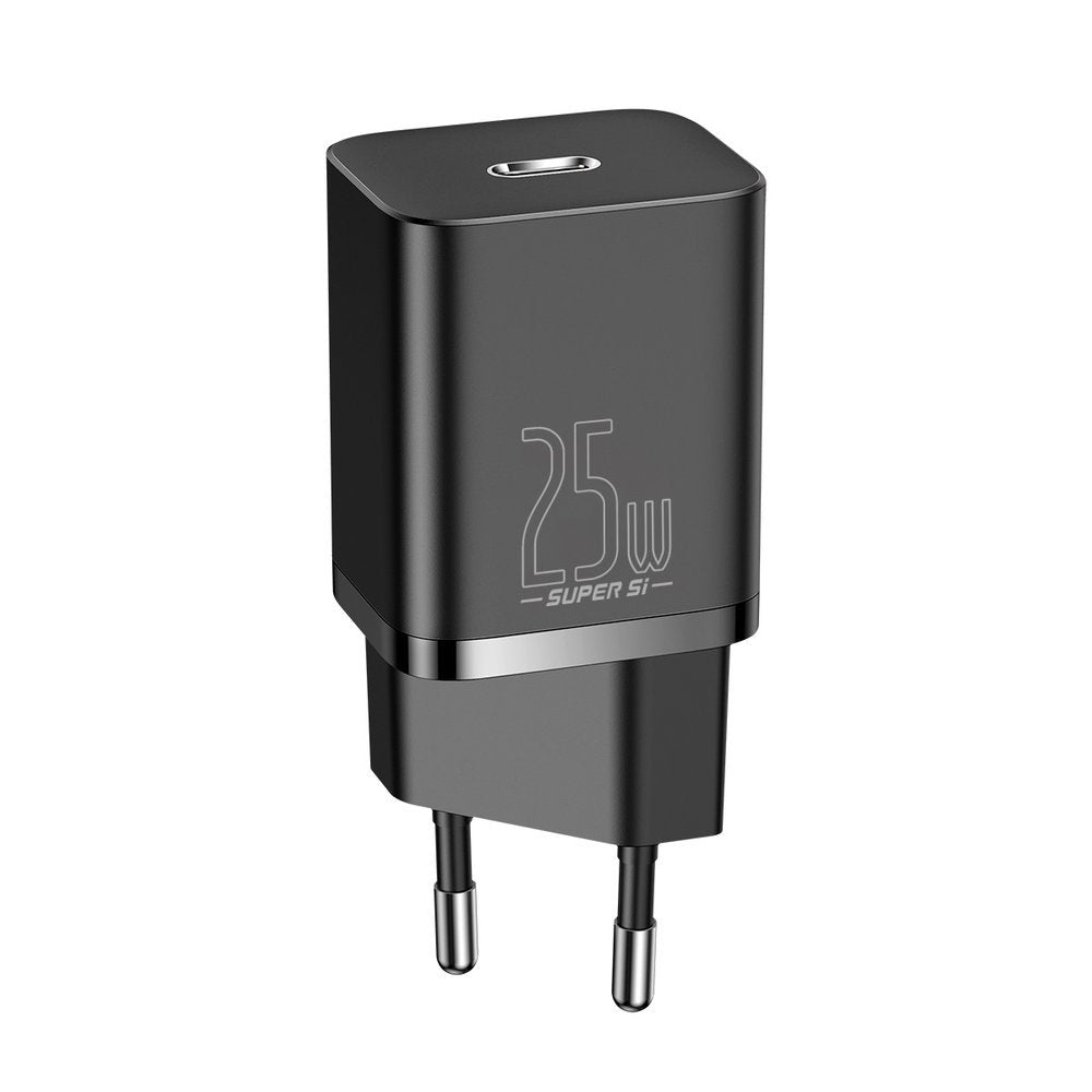 Punjač za mrežu s USB-C kabelom Baseus Super Si, 25W, 3A, 1 x USB-C, crni TZCCSUP-L01