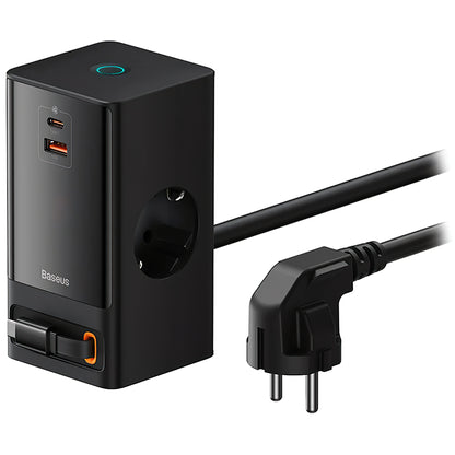 Produžni kabel Baseus GaN3 Pro PowerStrip, 65W, 3.25A, 1 x USB-A - 1 x USB-C - 2 x Schuko, Crni PSLR000301