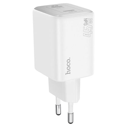 Mrežni punjač s Lightning kabelom HOCO N42, 45W, 3A, 2 x USB-C, Bijeli