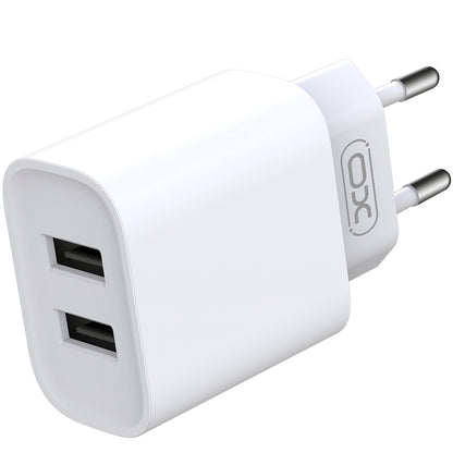 Mrežni punjač s USB-C kabelom XO Design BPCE02C, 10.5W, 2.1A, 2 x USB-A, Bijeli