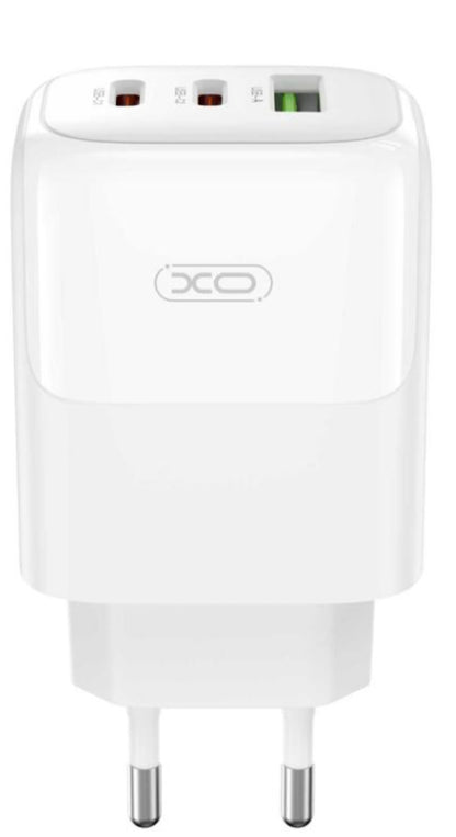 Punjač za mrežu s USB-C kabelom XO Design L139, 65W, 4.5A, 1 x USB-A - 2 x USB-C, Bijeli