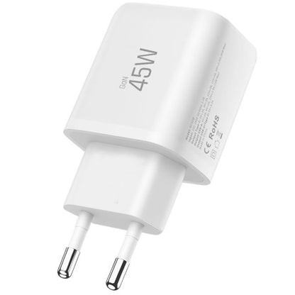 Punjač mreže s USB-C kabelom Tech-Protect NCA45W, 45W, 3A, 1 x USB-A - 1 x USB-C, Bijeli
