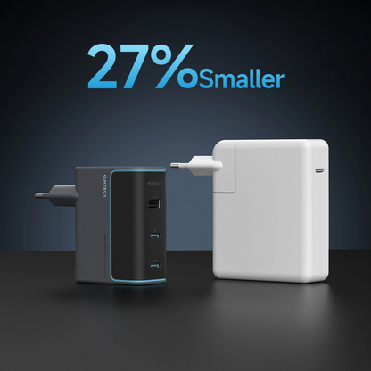 Punjač za mrežu s USB-C kabelom Cuktech, 100W, 5A, 1 x USB-A - 2 x USB-C, Sivi CUKAD1003EUG