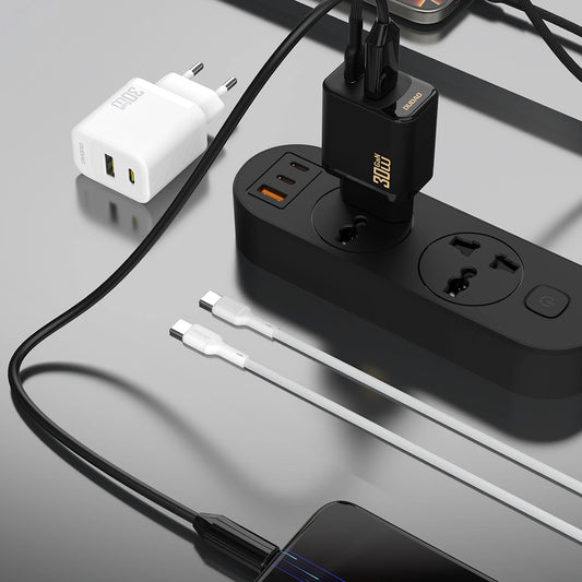 Punjač za mrežu s USB-C kabelom Dudao A27TCEU, 30W, 1 x USB-A - 1 x USB-C, Crni