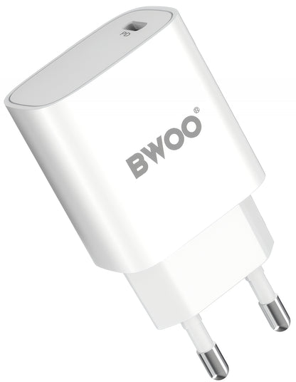 Mrežni punjač s USB-C kabelom BWOO CDA159, 20W, 3A, 1 x USB-C, Bijeli