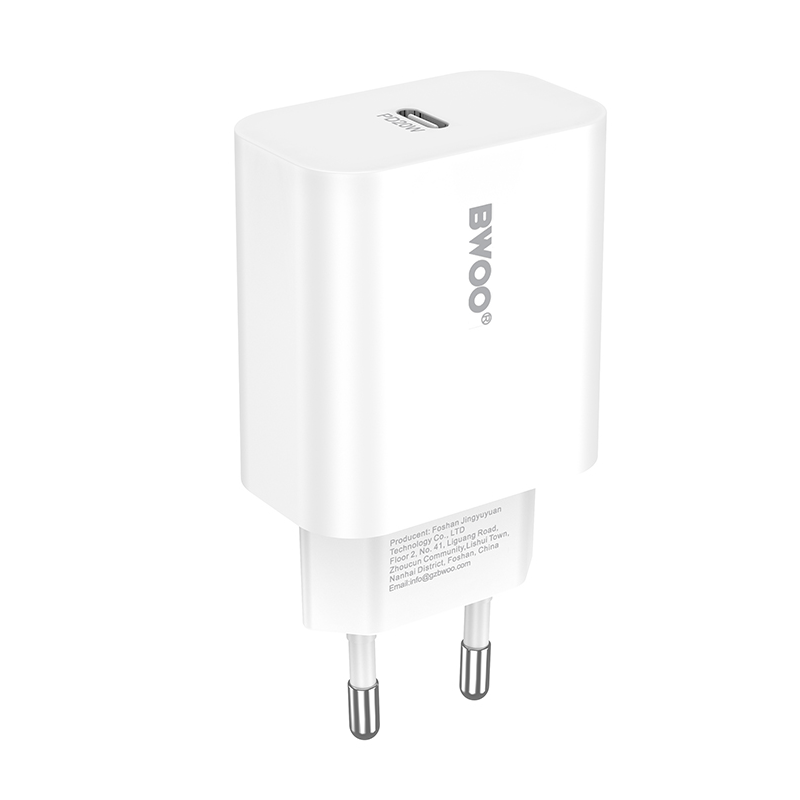 Punjač za mrežu s Lightning kabelom BWOO CDA233, 20W, 3A, 1 x USB-C, Bijeli