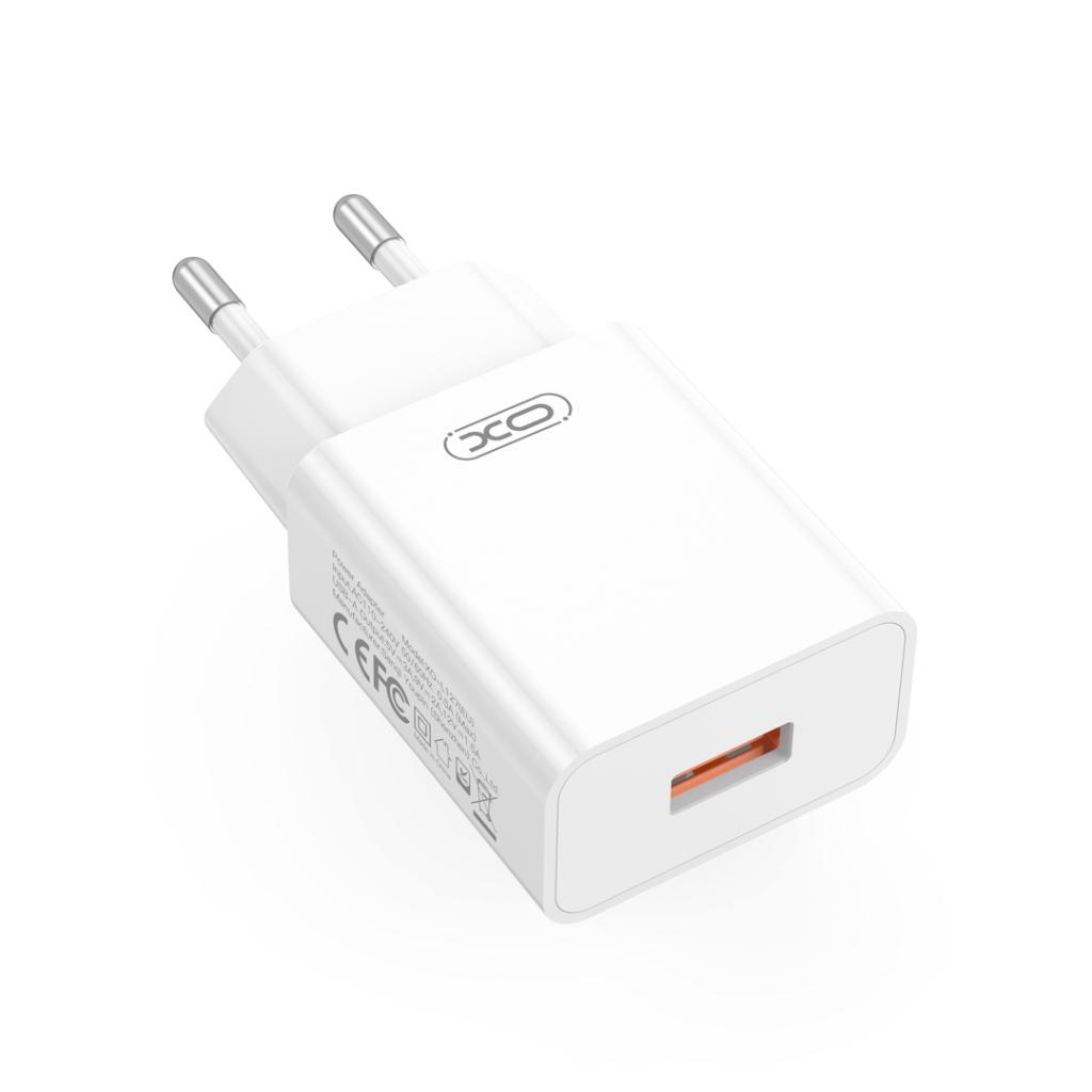 Mrežni punjač s microUSB kabelom XO Design L127, 18W, 3A, 1 x USB-A, Bijeli