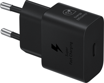 Punjač za mrežu s USB-C kabelom Samsung, 25W, 3A, 1 x USB-C, crni EP-T2510XBEGEU