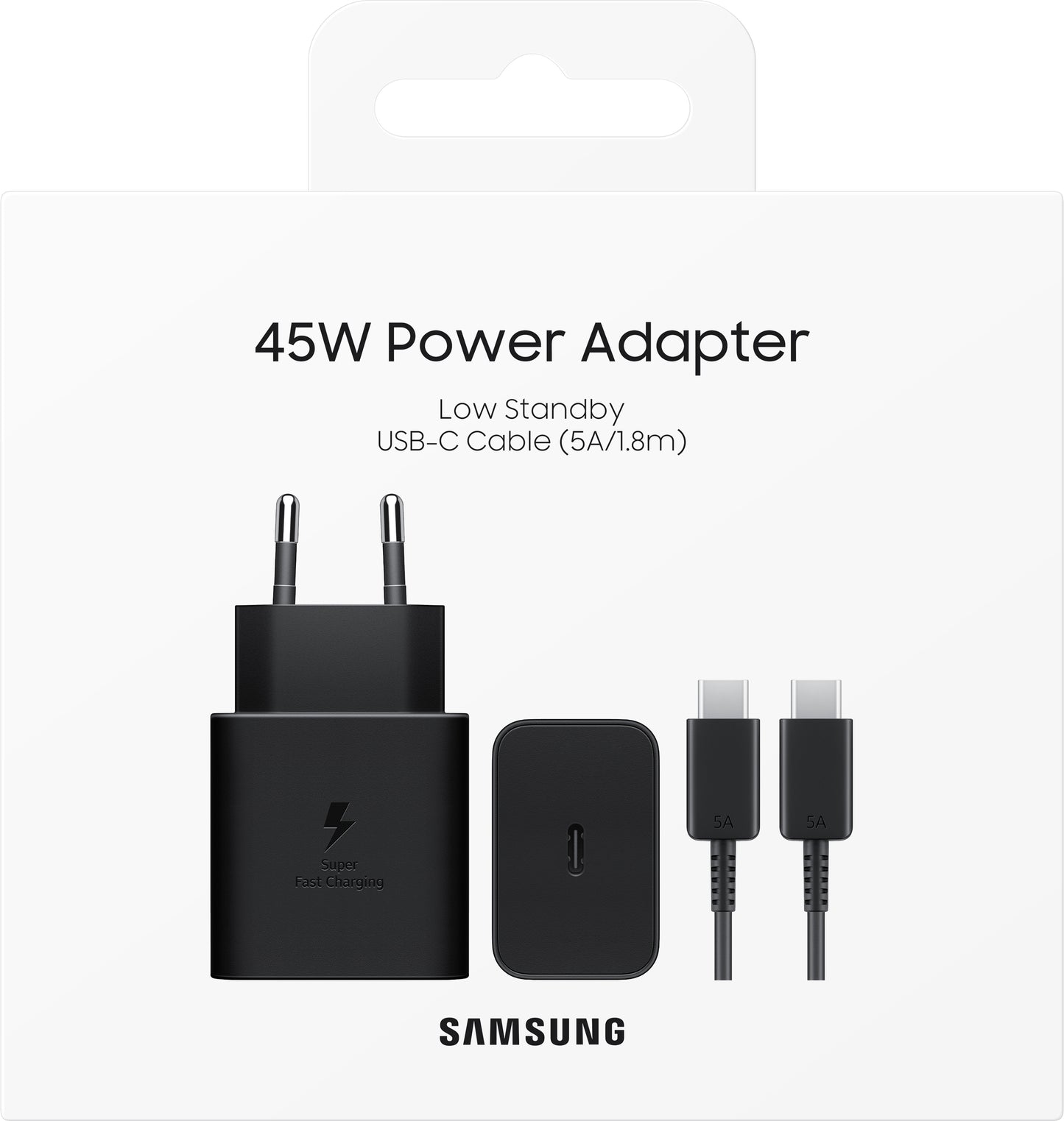 Punjač za mrežu s USB-C kabelom Samsung, 45W, 4.05A, 1 x USB-C, crni EP-T4511XBEGEU