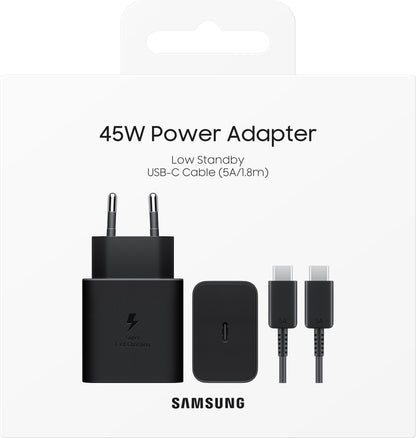Punjač za mrežu s USB-C kabelom Samsung, 45W, 4.05A, 1 x USB-C, crni EP-T4511XBEGEU