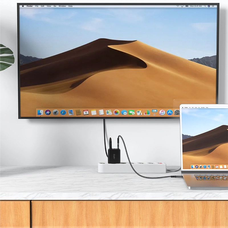 Punjač za mrežu s kabelom Acefast A17 Hub TV, 65W, 3A, 1 x HDMI - 1 x USB-A - 1 x USB-C, crni