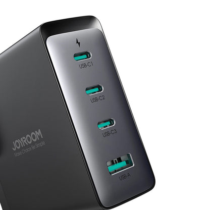 Mrežni punjač s USB-C kabelom Joyroom JR-TCG05UK, 140W, 5A, 1 x USB-A - 3 x USB-C, UK, Crni