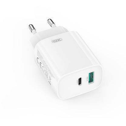 Mrežni punjač s USB-C kabelom XO Design CE29, 20W, 3A, 1 x USB-A - 1 x USB-C, Bijeli
