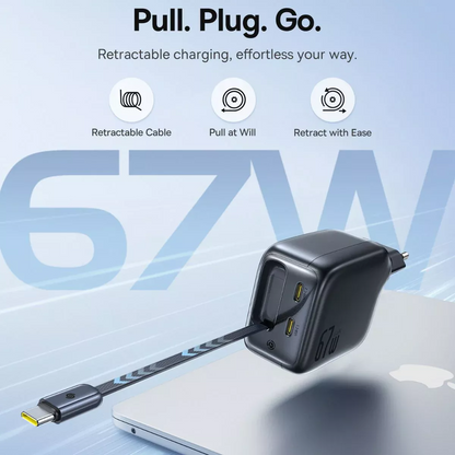 Punjač mreže s USB-C kabelom Baseus EnerCore CJ11, 67W, 3.35A, 2 x USB-C, Crni E0121E00