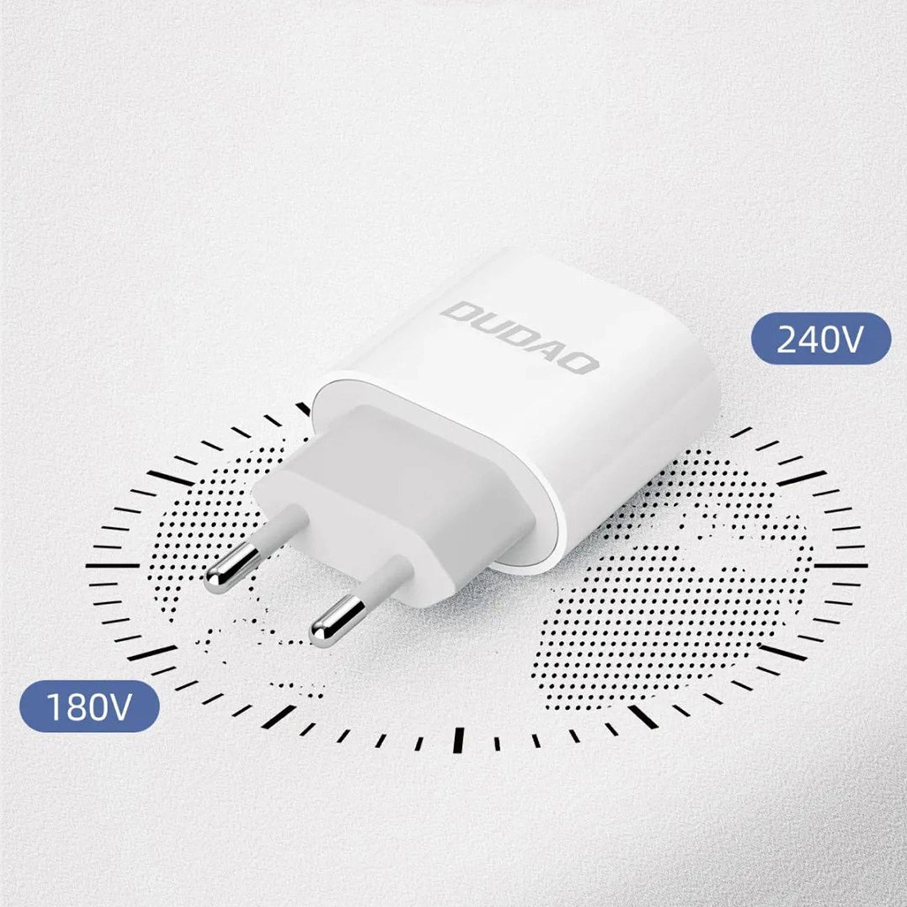 Punjač mreže s USB-C kabelom Dudao A14EUC, 20W, 3A, 1 x USB-C, Crni