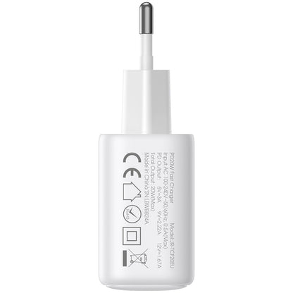 Punjač za mrežu s USB-C kabelom Joyroom JR-TCF20, 20W, 3A, 1 x USB-C, Bijeli
