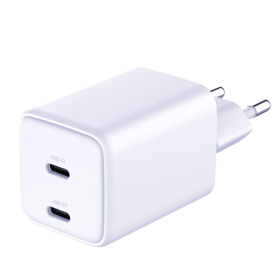 Mrežni punjač s USB-C kabelom 3MK HyperCharger, 45W, 3A, 2 x USB-C, bijeli